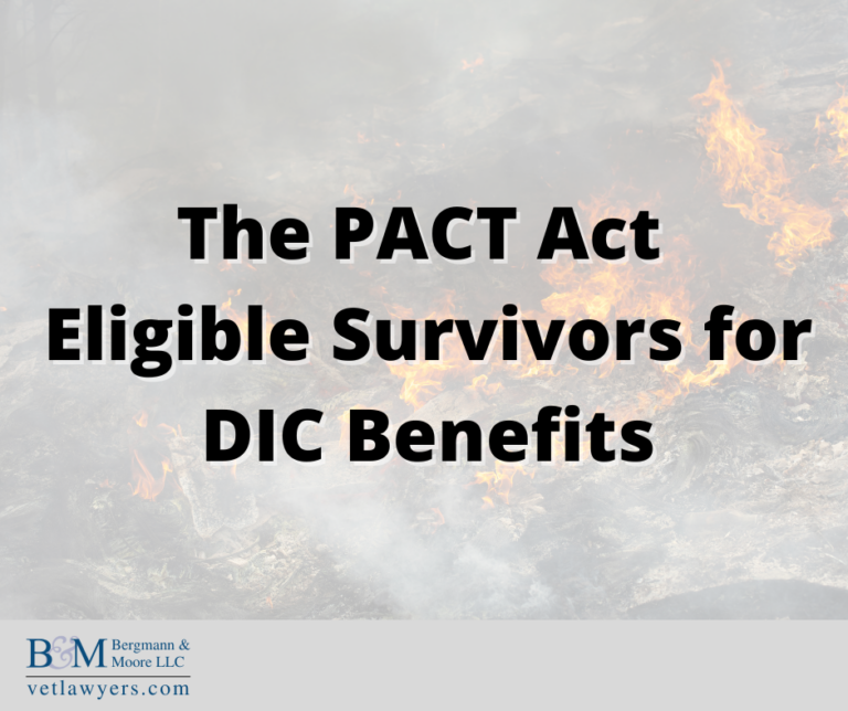 Eligible Survivors for DIC Benefits The PACT Act